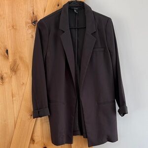 Forever 21 Charcoal Longline Blazer